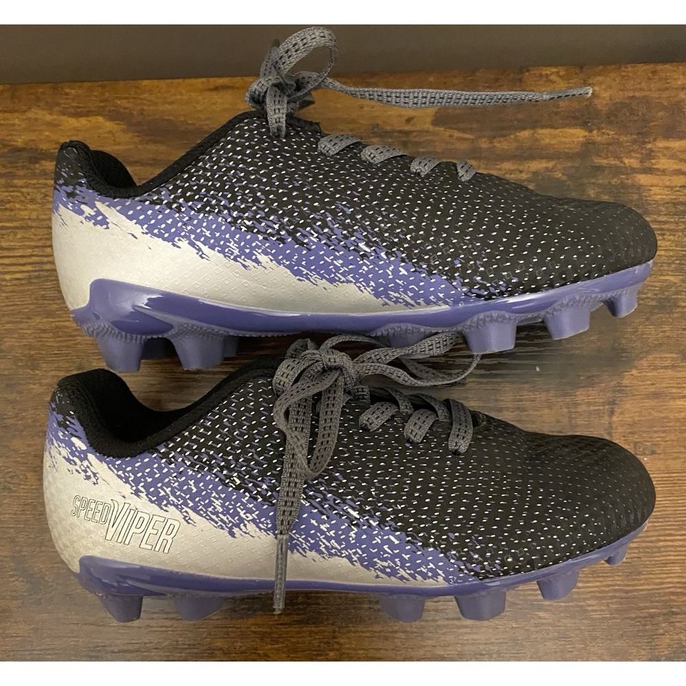 DSG Soccer Football Kids Cleats Speed Viper Sz 11K Purple Black Silver